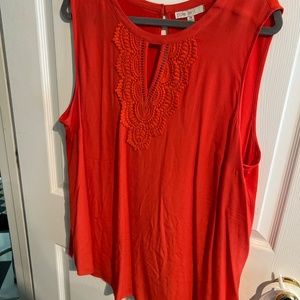 Daniel Rainn Sleeveless Plus Top - Coral 2X